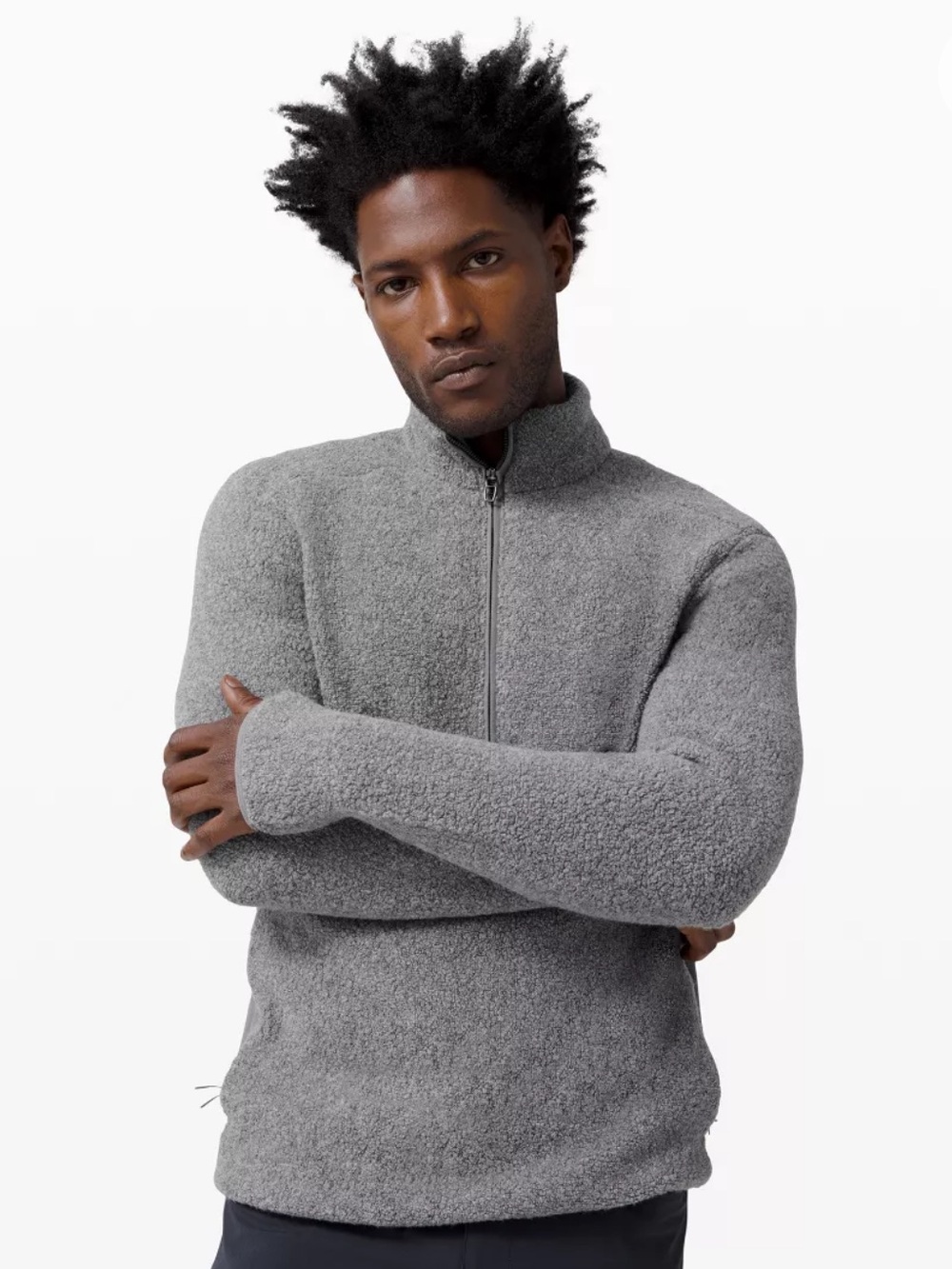 Lululemon Tundra Trek Wool Blend 1/2 Zip Fleece Pullover XL Grey Men's